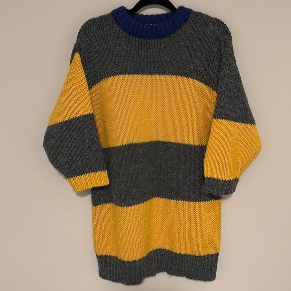 Vintage 80s 90s Susann D striped long sweater size medium - Picture 2 of 5